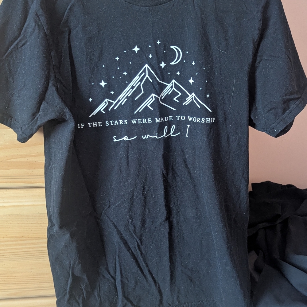 Gildan Black Tee with Mountain and Star Design